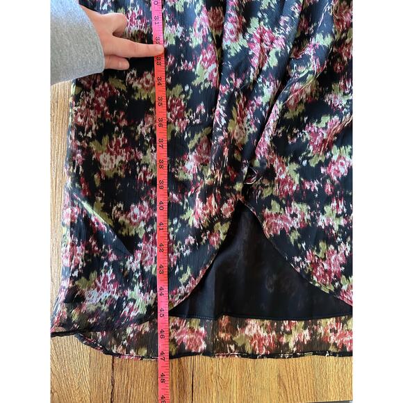 Mango Floral Print Knot Midi Dress Size Large NWT - Picture 7 of 9